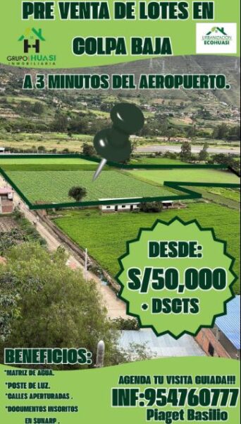 LOTES EN VENTA - COLPA BAJA - HUANUCO
