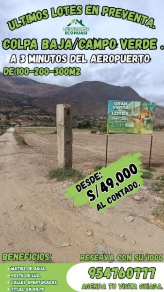 LOTES EN VENTA - COLPA BAJA - HUANUCO