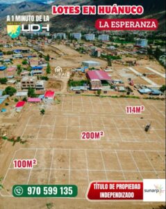 LOTES EN VENTA - LA ESPERANZA - HUÁNUCO