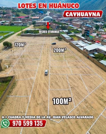 TERRENO EN VENTA - CAYHUAYNA - HUANUCO