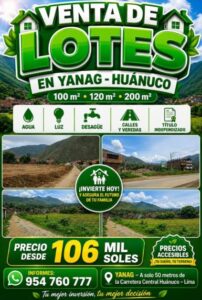 LOTES EN VENTA - YANAG - HUANUCO