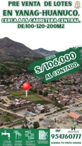 LOTES EN VENTA - YANAG - HUANUCO