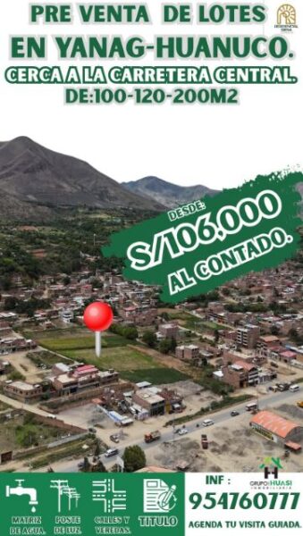 LOTES EN VENTA - YANAG - HUANUCO