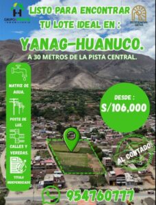 LOTES EN VENTA - YANAG - HUANUCO