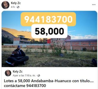 01.03.01 HUANUCO - ANDABAMBA - TERRENO EN VENTA
