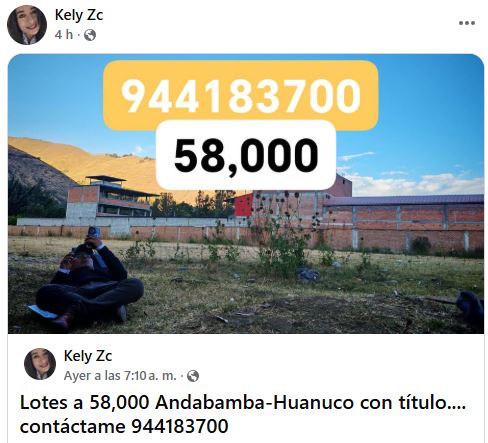01.03.01 HUANUCO - ANDABAMBA - TERRENO EN VENTA