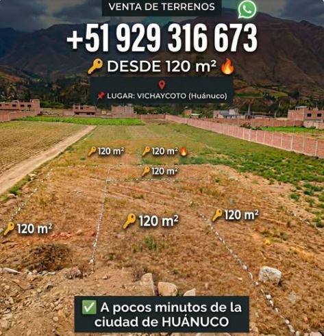 01.05.01 HUANUCO - VICHAYCOTO - TERRENO EN VENTA